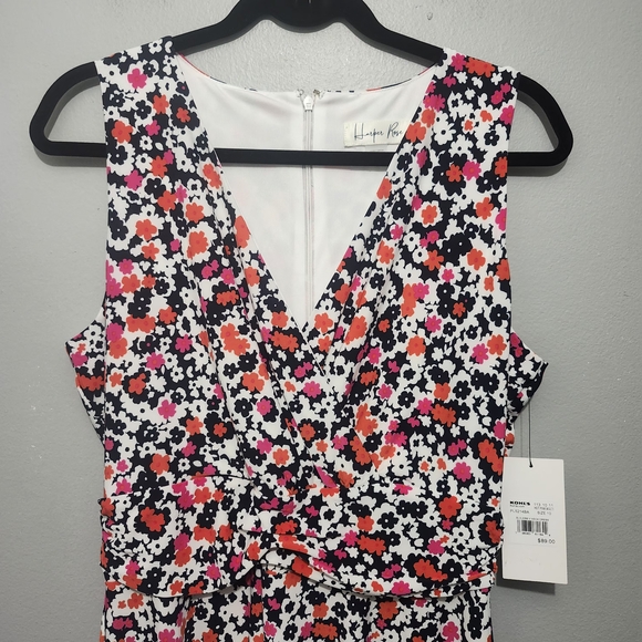 Floral V-Neck Sleeveless  Mini Dress in Pink Mix Size 10 New With Tags - Picture 3 of 8